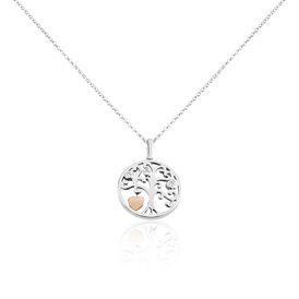 Damen Halskette Silber 925 Diamant Lebensbaum Herz - Herzketten Damen | OROVIVO