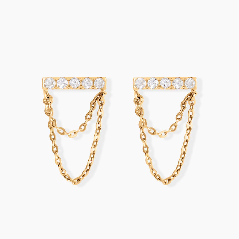 Boucles D'oreilles Puces Akilina Or Jaune Oxyde De Zirconium - Spannringe Damen | OROVIVO