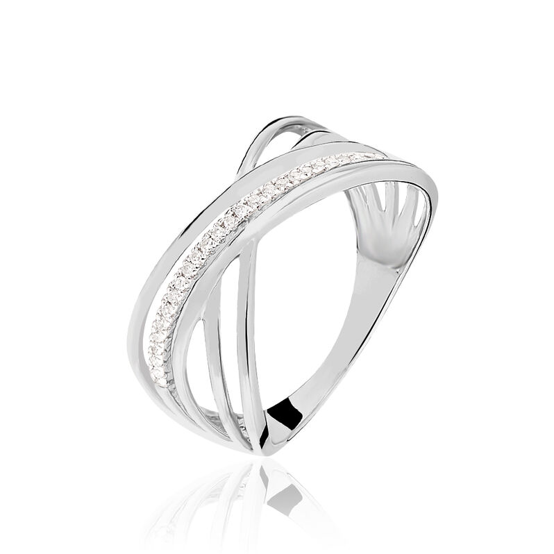 Bague Lyli-rose Or Blanc Diamant - Spannringe Damen | OROVIVO