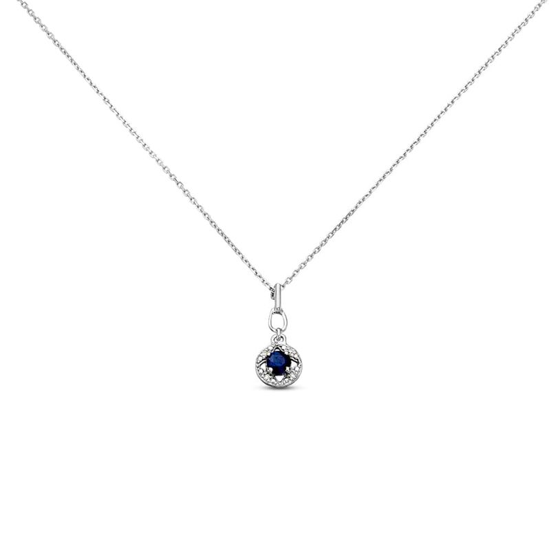 Collana Punto Luce Elizabeth Crown Oro Bianco Zaffiro Diamante - Spannringe Damen | OROVIVO
