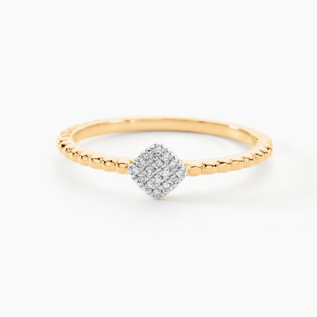Bague Or Jaune Losange Diamants - Spannringe Damen | OROVIVO