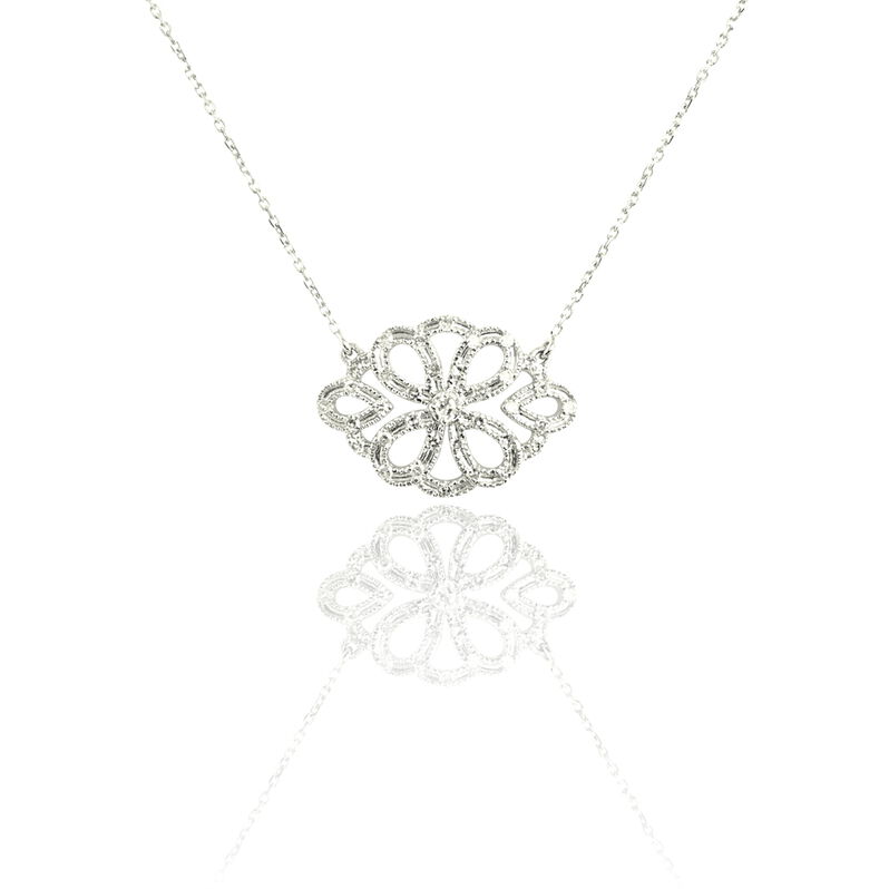 Collier Stephania Or Blanc Diamant - Spannringe Damen | OROVIVO