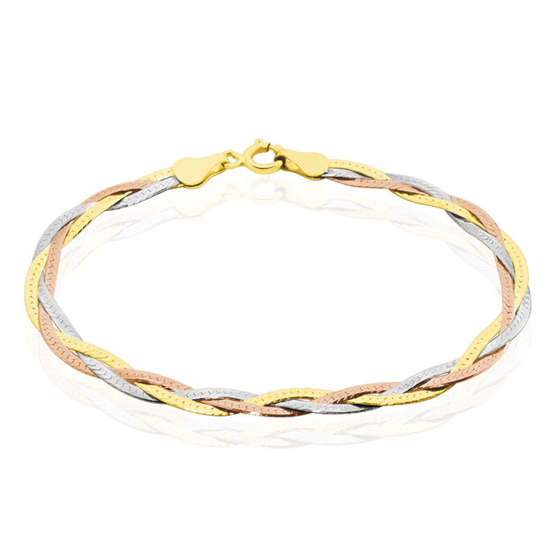 Damenarmband Zopfkette Silber 925 Tricolor  - Armketten Damen | OROVIVO