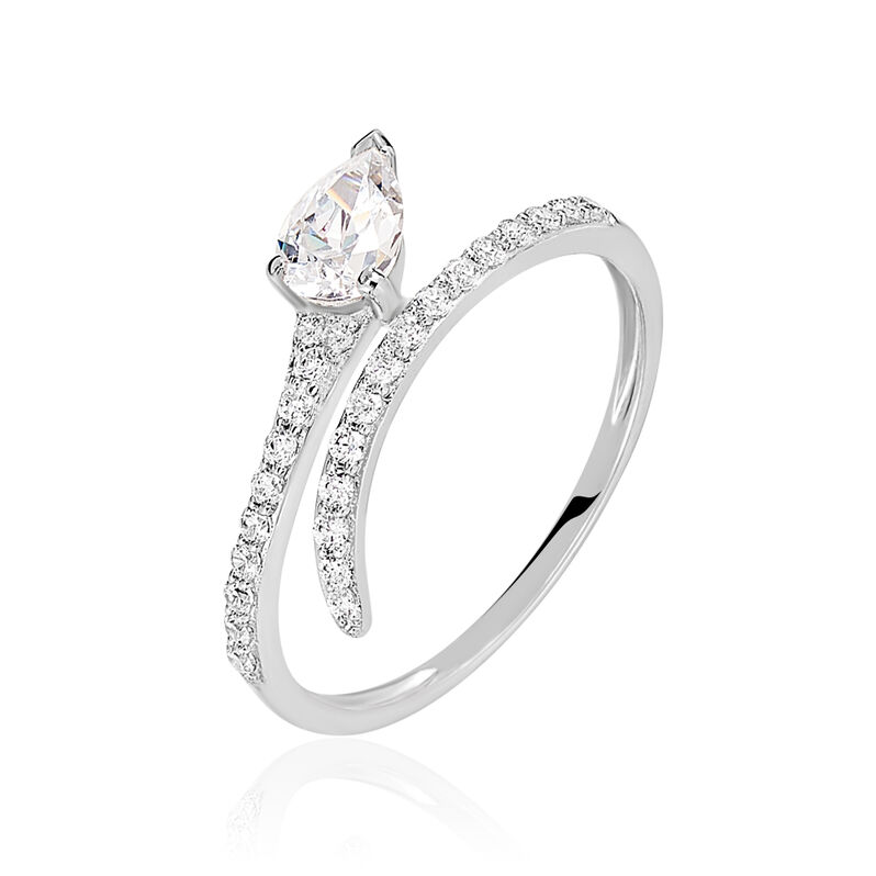 Bague Or Blanc Oxyde De Zirconium - Spannringe Damen | OROVIVO