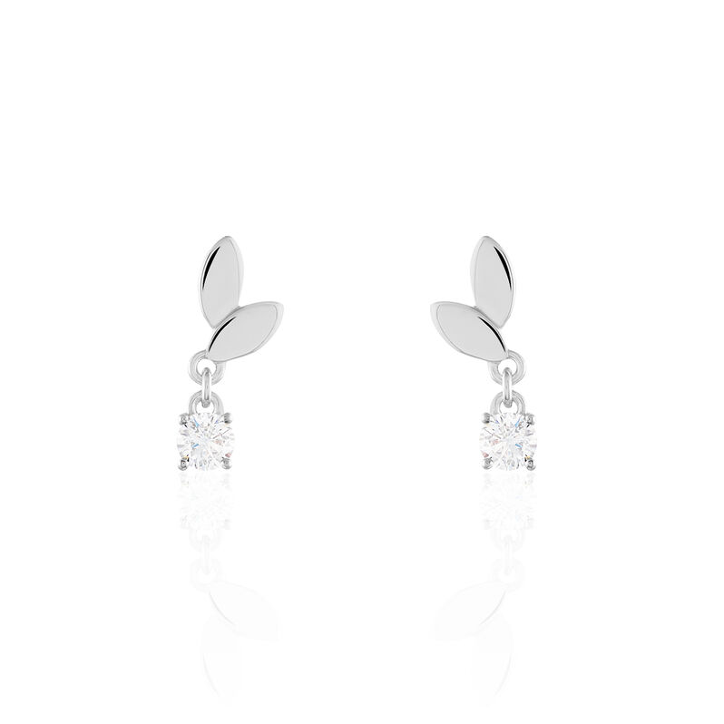 Damen Ohrstecker Silber 925 Zirkonia Blütenblatt  - Ohrstecker Damen | OROVIVO