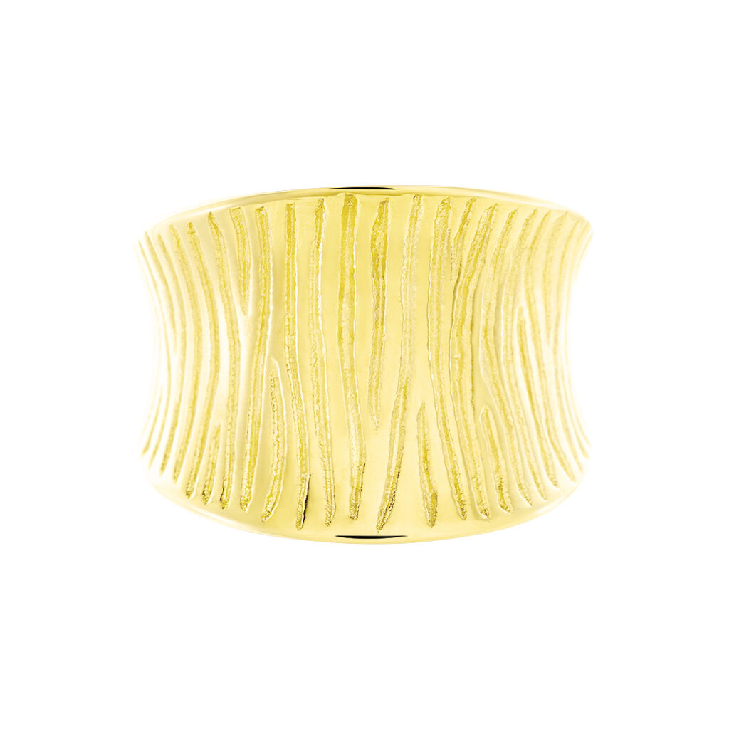 Cocktailring Edelstahl 925 Vergoldet Geriffelt - Ringe Damen | OROVIVO