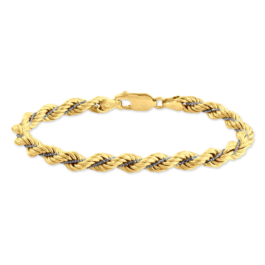 Bracelet Jerryenne Maille Corde Et Venitienne Or Bicolore - Spannringe Damen | OROVIVO