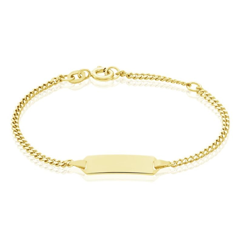 PANZER ID Kinder ID Armband Gold 375 (9 Karat) Rechteckig B 2,1 mm - Personalisiertes Armband Kinder | OROVIVO