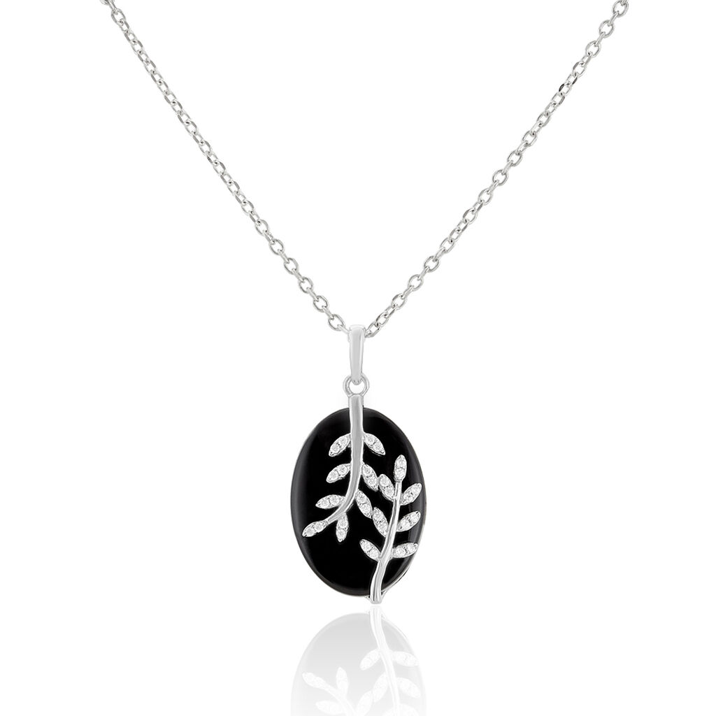 Collier Argent Blanc Céramique Et Oxyde De Zirconium - Spannringe Damen | OROVIVO