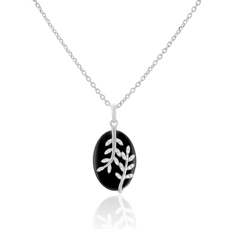 Collier Argent Blanc Céramique Et Oxyde De Zirconium - Spannringe Damen | OROVIVO