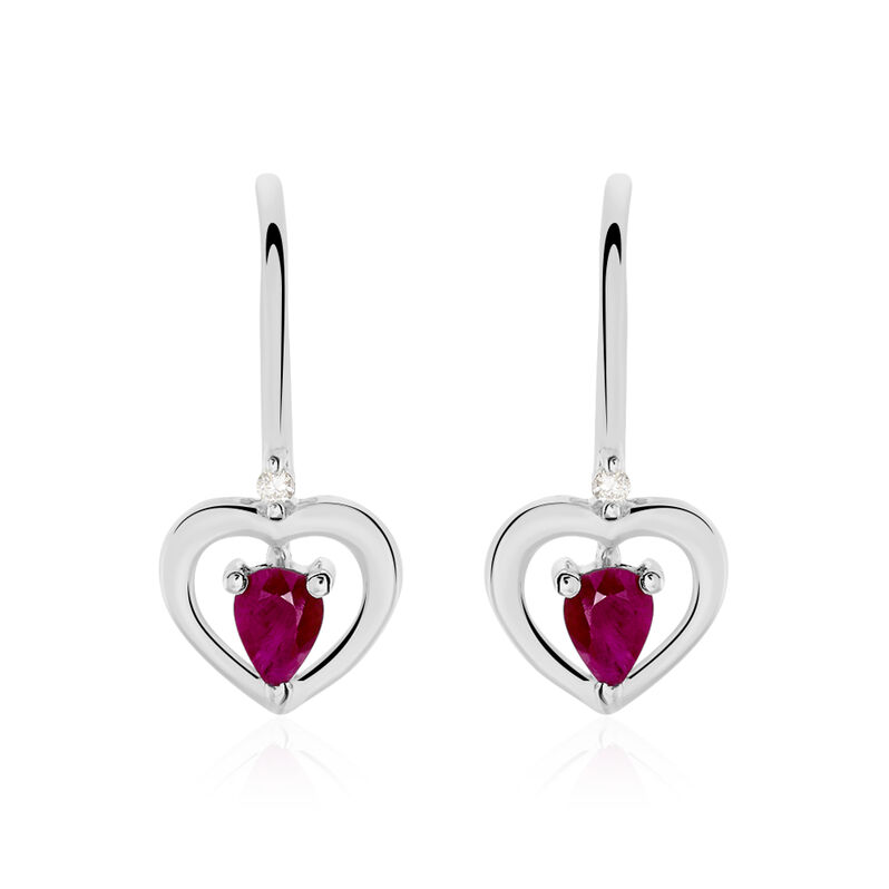 Boucles D'oreilles Danilo Or Weiss Rubis - Spannringe Damen | OROVIVO