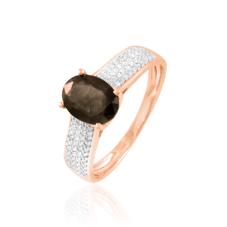 Bague Crista Or Rose Quartz Et Diamant - Spannringe Damen | OROVIVO