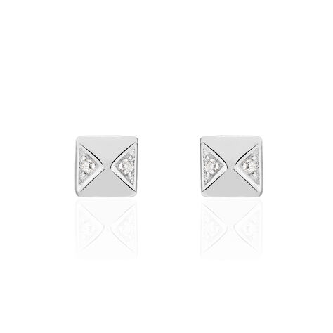 Damen Ohrstecker Silber 925 Diamant 0,02ct Viereck - Ohrstecker Damen | OROVIVO
