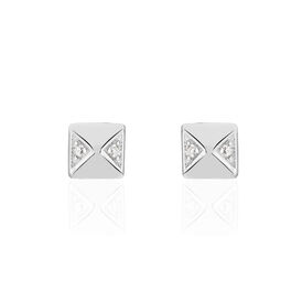Damen Ohrstecker Silber 925 Diamant 0,02ct Viereck - Ohrstecker Damen | OROVIVO