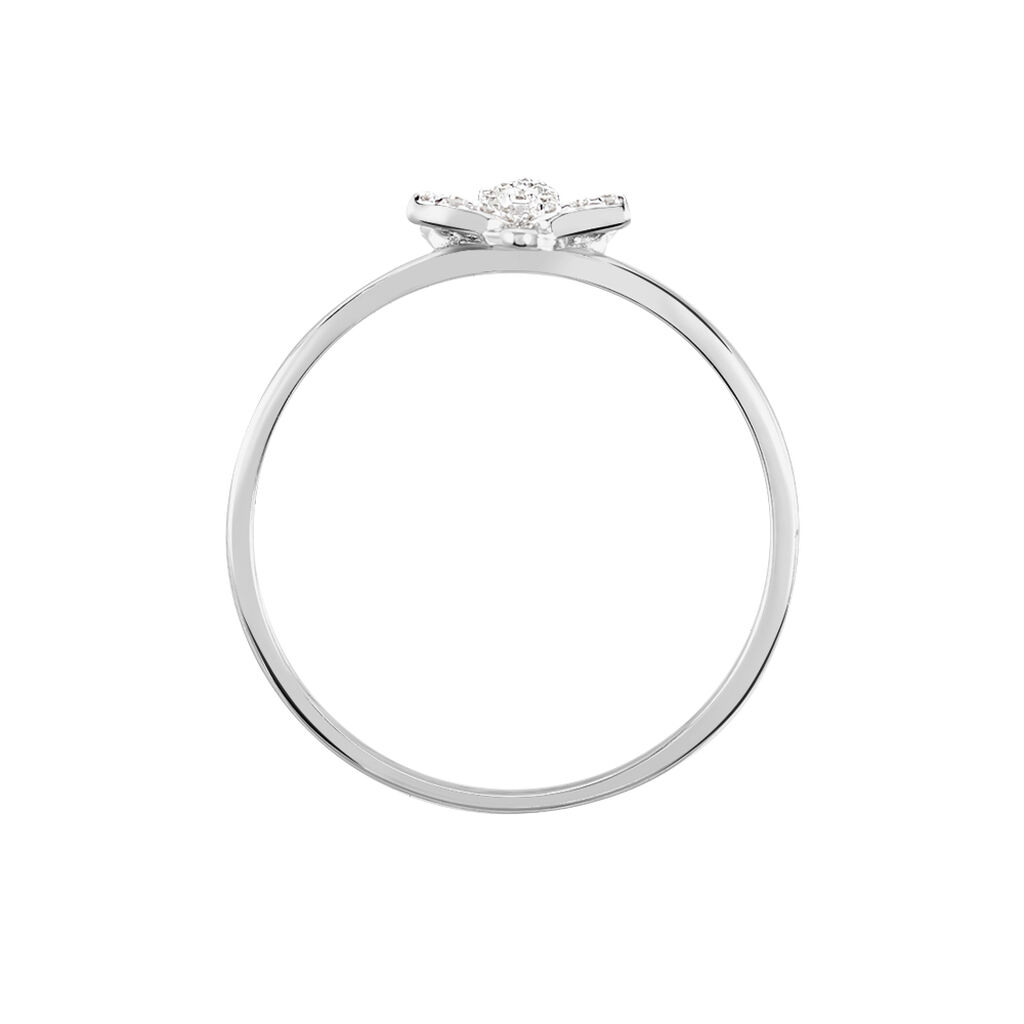 Bague Or Weiss Irinia Fleur Diamants - Spannringe Damen | OROVIVO
