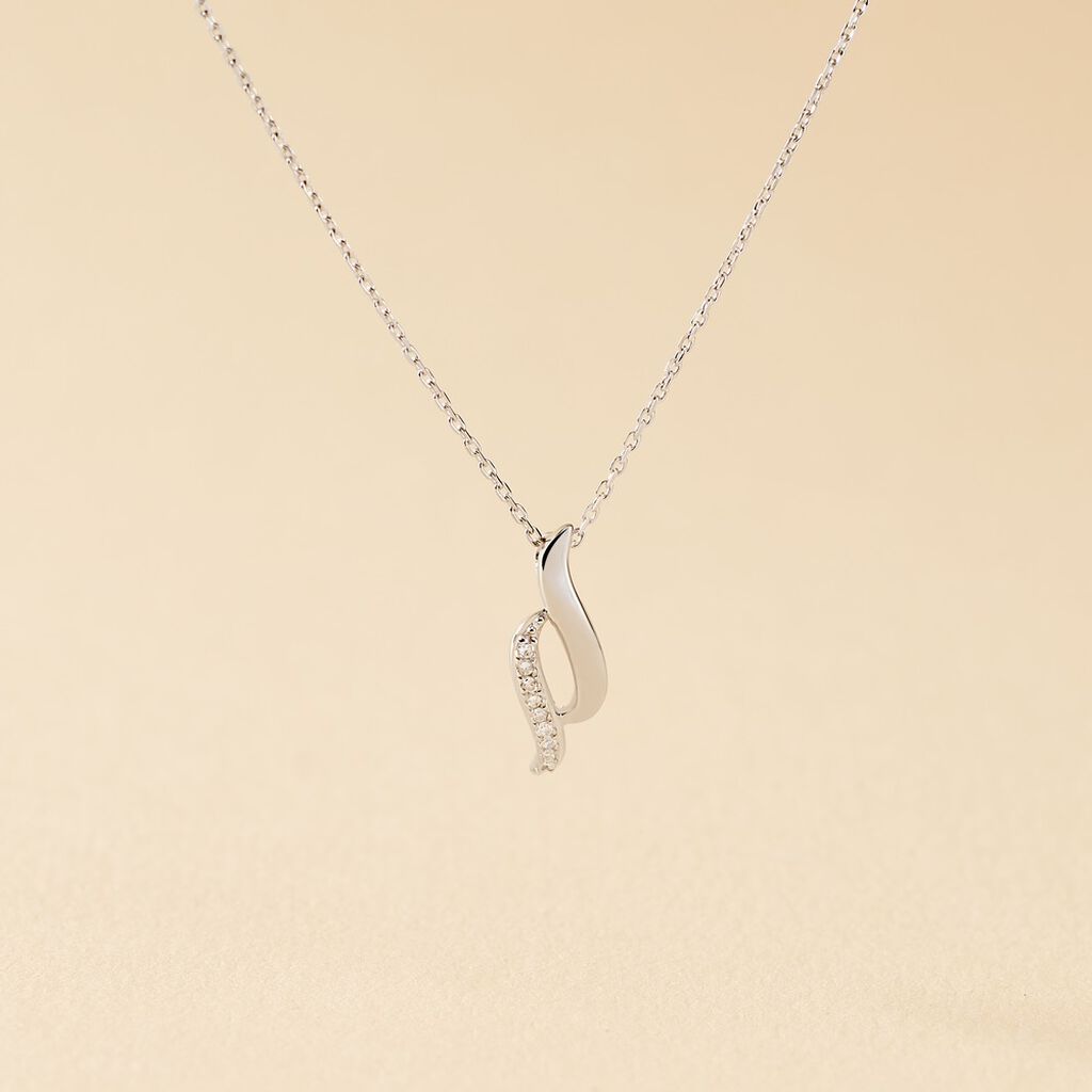 Collier Vague Or Weiss Et Diamants 42cm - Spannringe Damen | OROVIVO