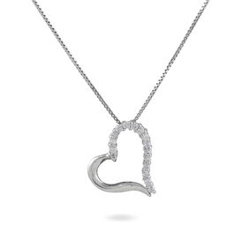 Damen Halskette Silber 925 Zirkonia Herz - Herzketten Damen | OROVIVO