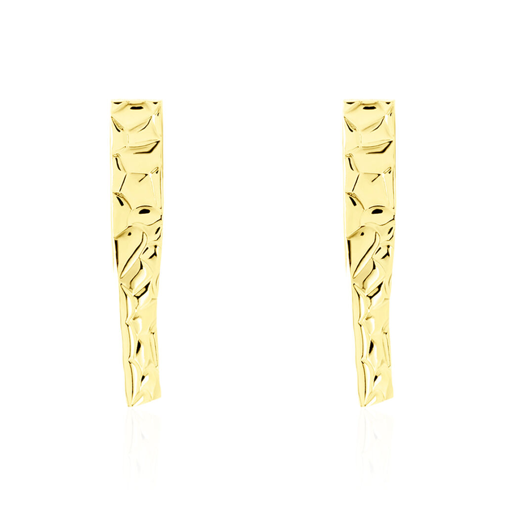 ANTOANETA Damen Ohrringe Lang Edelstahl vergoldet Dreieck, Ohrringe Lang ohne Stein