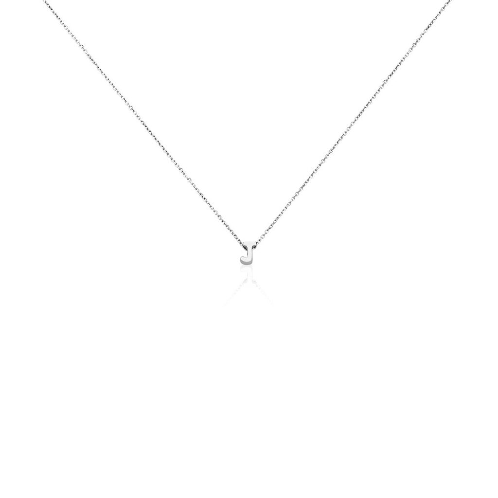 Damen Collier Silber Silber 925 Buchstabe J