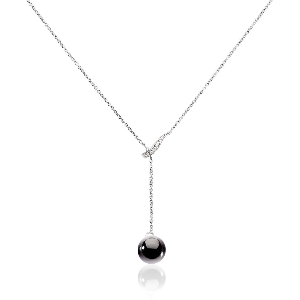 Collier Lyna Argent Blanc Céramique Et Oxyde De Zirconium - Spannringe Damen | OROVIVO