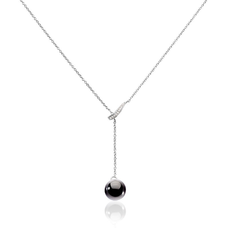Collier Lyna Argent Blanc Céramique Et Oxyde De Zirconium - Spannringe Damen | OROVIVO