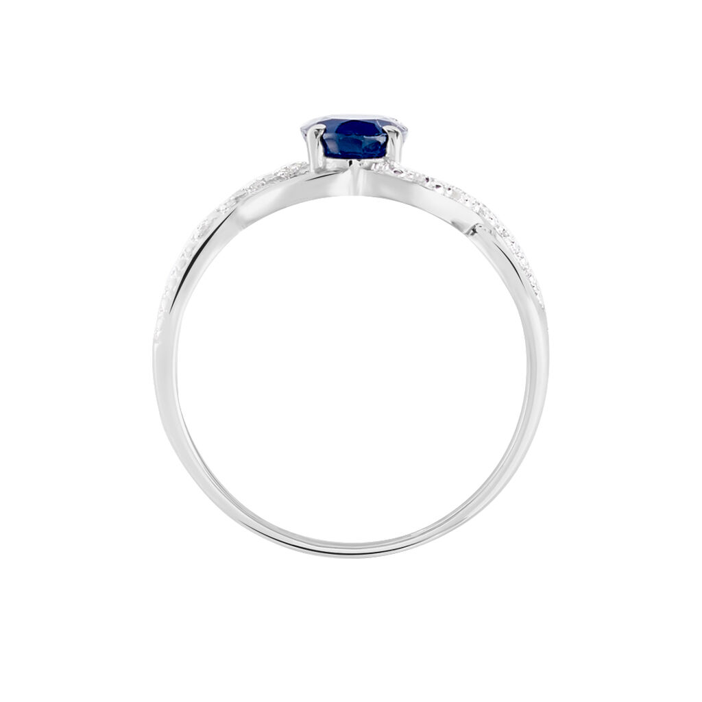 Bague Jess Or Blanc Saphir Et Diamant - Spannringe Damen | OROVIVO