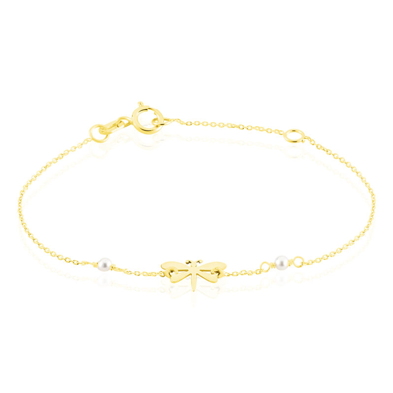 Bracelet Or Jaune Theotima Libellule Perle - Spannringe Kinder | OROVIVO