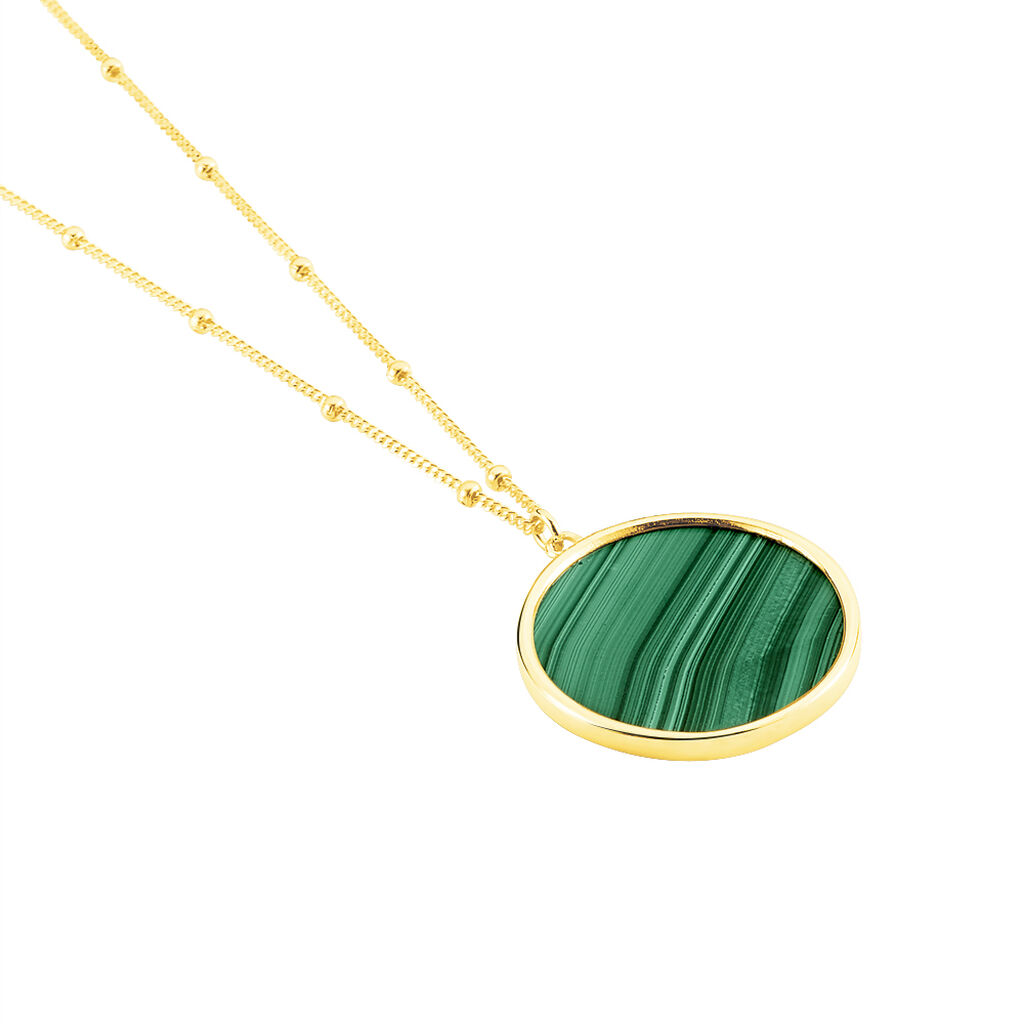 Damen Collier Gold 375 Malachit Grün 4,5ct Kreis Floreca - Halsketten Damen | OROVIVO