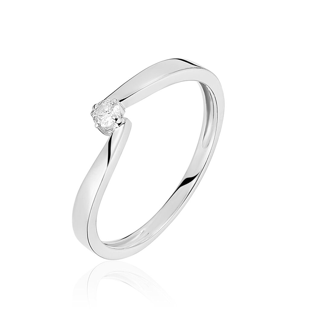 Bague Solitaire Samia Or Blanc Diamant - Spannringe Damen | OROVIVO