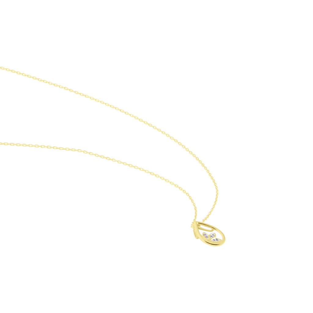 KENA Damen Collier Gold 375 (9 Karat) Diamant Weiß 0,02 ct Tropfen B 0,9 mm - Halsketten Damen | OROVIVO