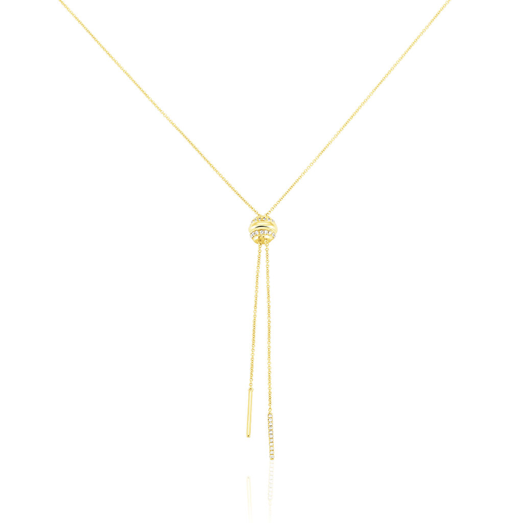 Damen Collier Gold 375 Diamant 0,19ct Barren - Halsketten Damen | OROVIVO