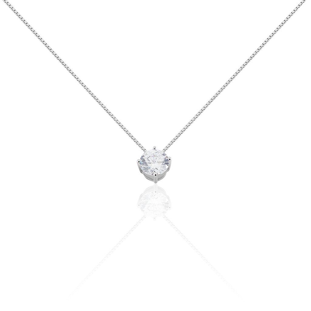 LISTO 1 Damen Collier Silber 925 Zirkonia Weiß 3,95 ct, Collier mit Stein