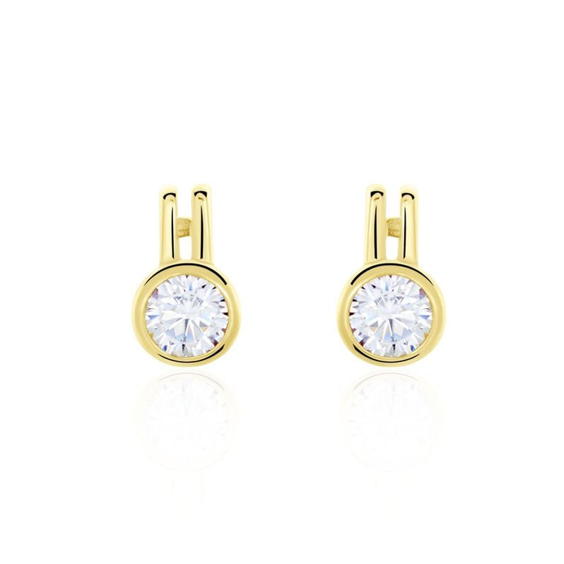 BUKKA Damen Ohrstecker Vergoldet Zirkonia Weiß 1,89 ct - Ohrstecker Damen | OROVIVO