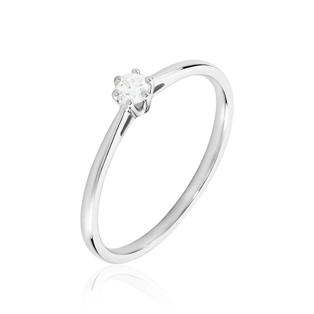Monopoli Damen Ring Wei&szlig;gold 750 (18 Karat) Diamant Wei&szlig; 0,16 ct
