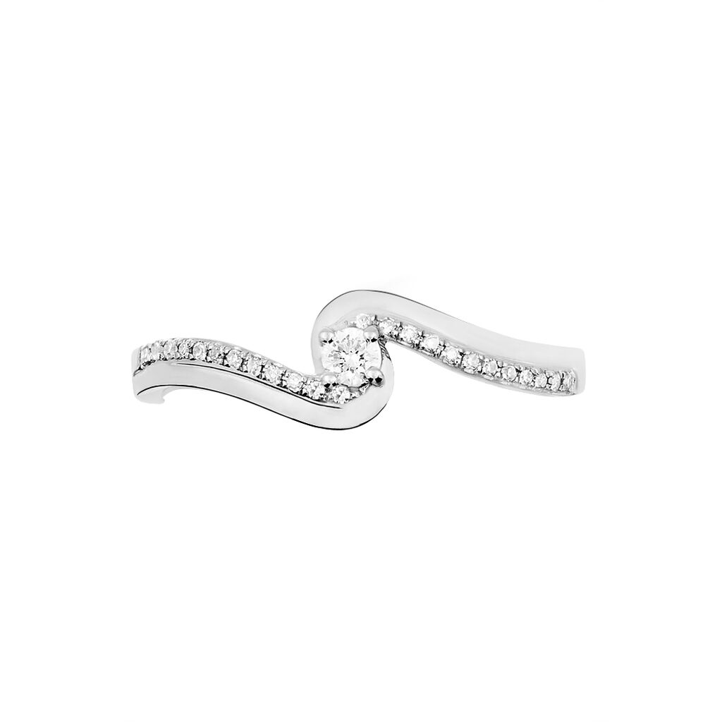 Bague Solitaire Sitan Or Blanc Diamant - Spannringe Damen | OROVIVO