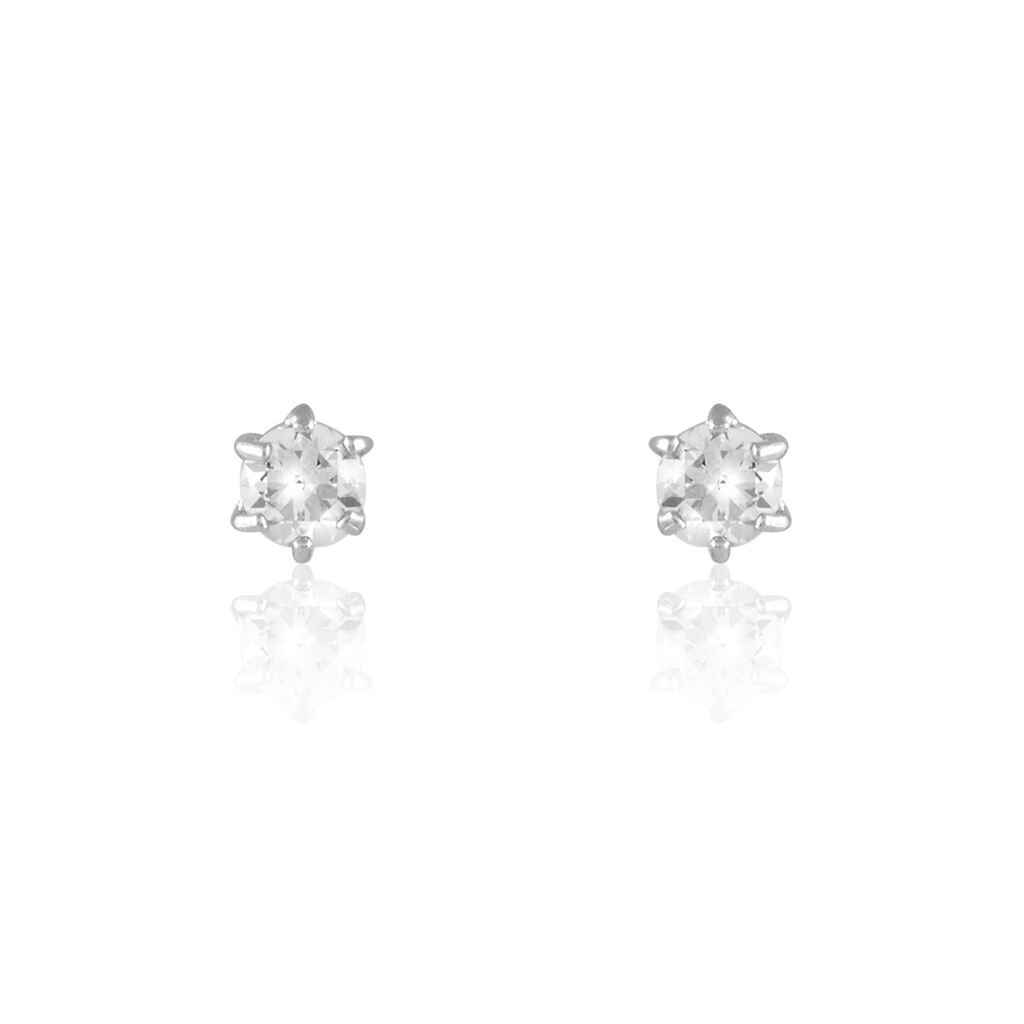 PETRINE Damen Ohrstecker Silber 925 Zirkonia Weiß 0,2 ct B 4 mm, Ohrstecker mit Stein
