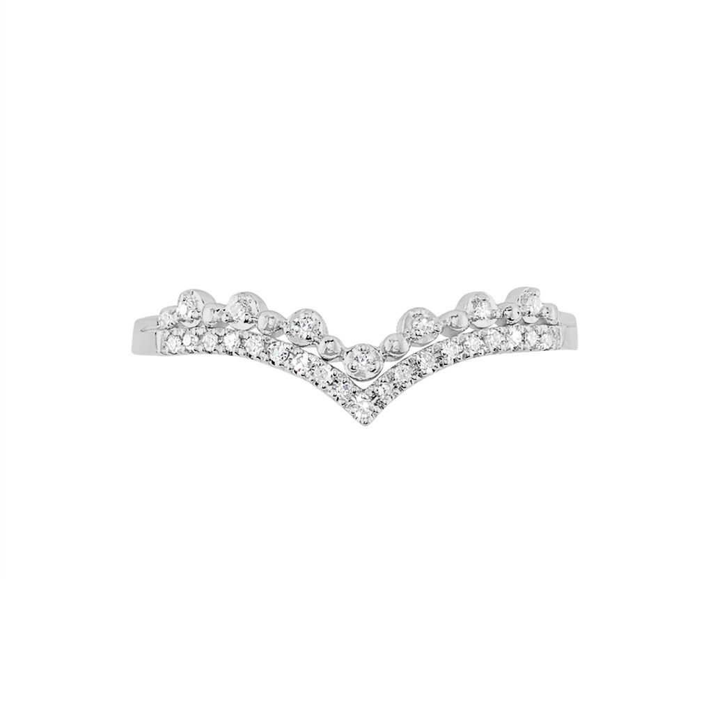 Bague Zilia Or Blanc Diamant - Spannringe Damen | OROVIVO