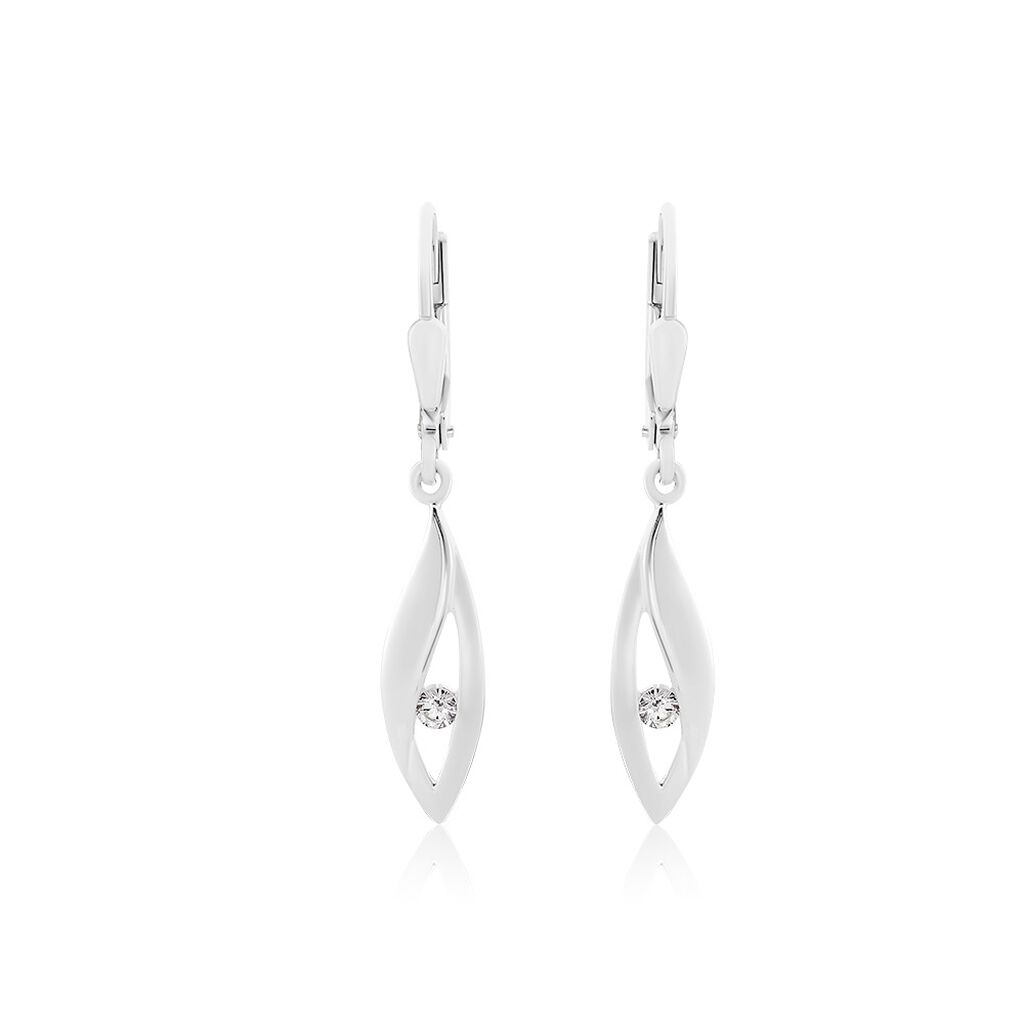 ROWYN Damen Ohrringe Lang Silber 925 Zirkonia Wei&szlig;