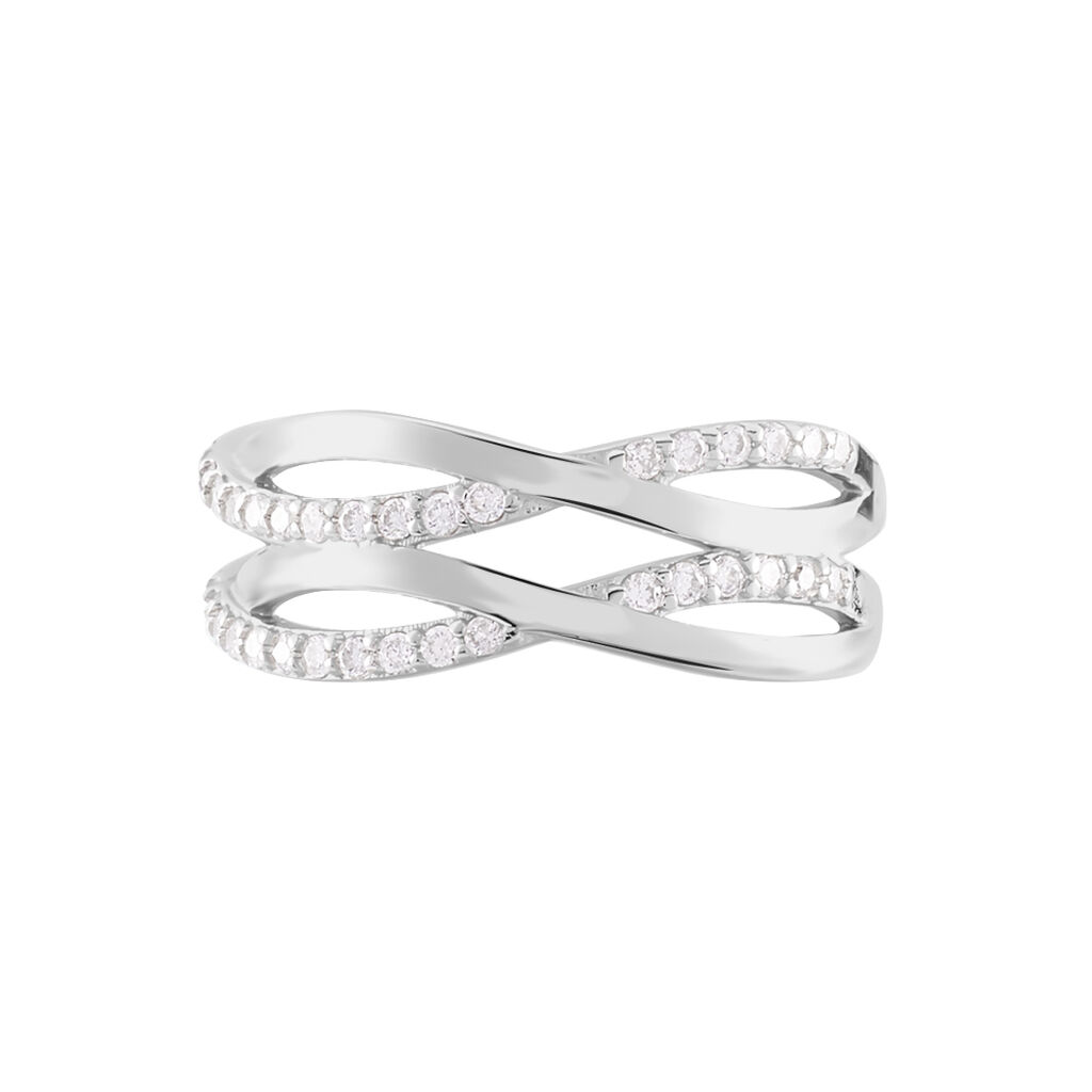 Damen Ring Silber Silber 925 Zirkonia Wei&szlig;