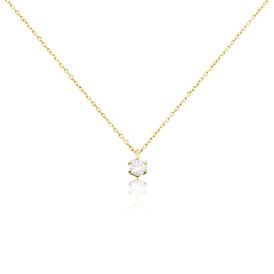 Kette Gold 750 Synthetischer Diamant 0,31ct - Ketten mit Stein Damen | OROVIVO