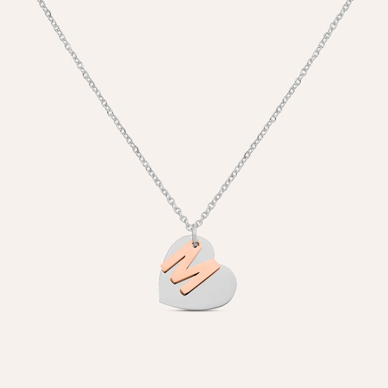 Collana Sunrise Acciaio Bicolore Bianco / Rosa - Spannringe Damen | OROVIVO