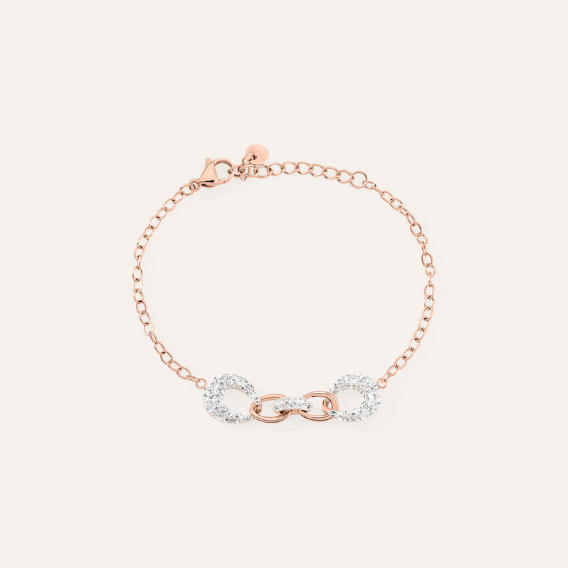 Bracciale Aura Acciaio Rosa Cristallo - Spannringe Damen | OROVIVO