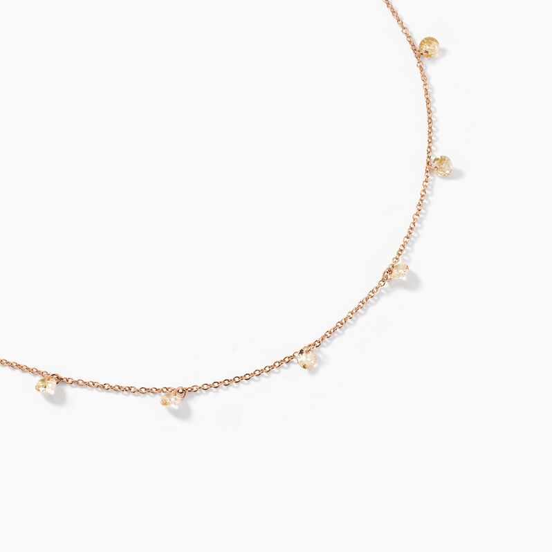 Collier Collie Argent Rose Oxyde De Zirconium - Spannringe Damen | OROVIVO