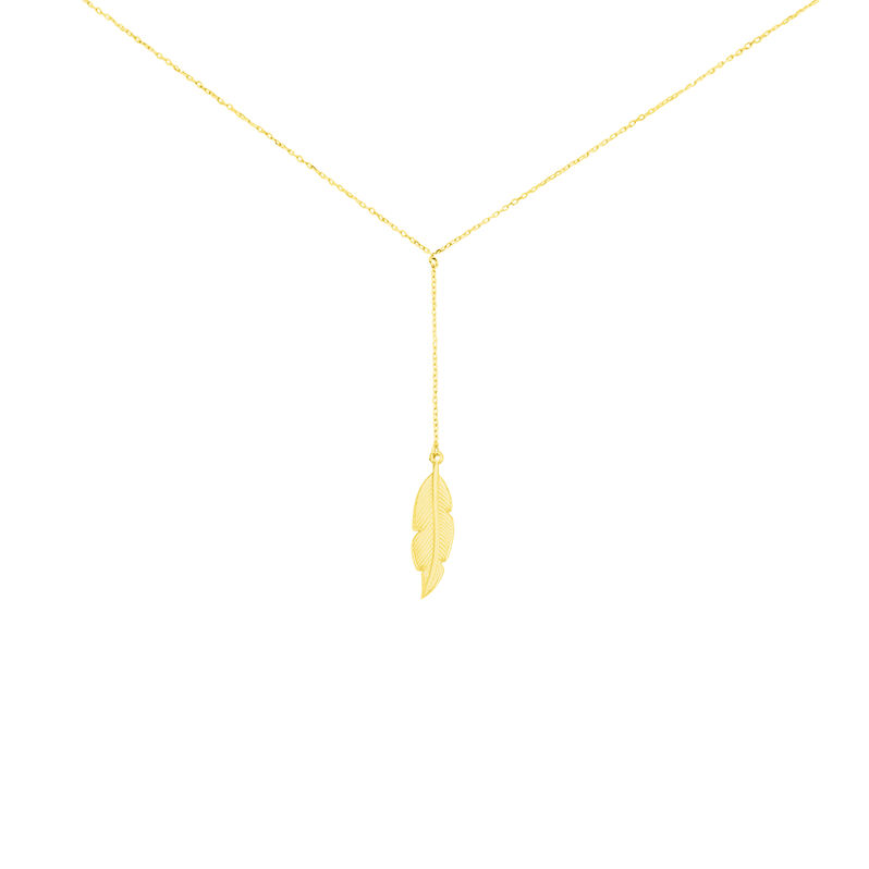 Collier Or Jaune Aubaine Motif Plume - Spannringe Damen | OROVIVO