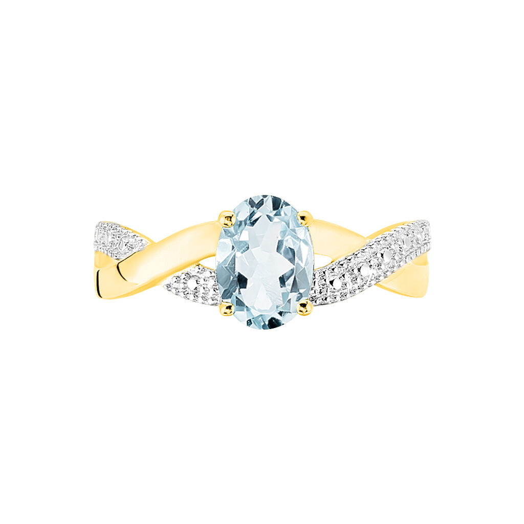 Bague Candice Or Jaune Aigue Marine - Spannringe Damen | OROVIVO
