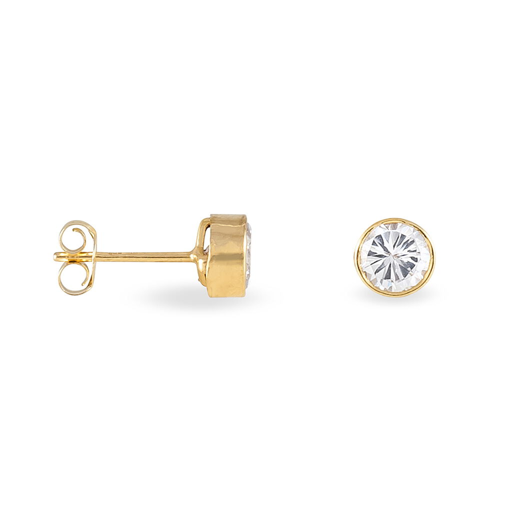 Damen Ohrstecker Gold 375 Zirkonia 5mm - Ohrstecker Damen | OROVIVO