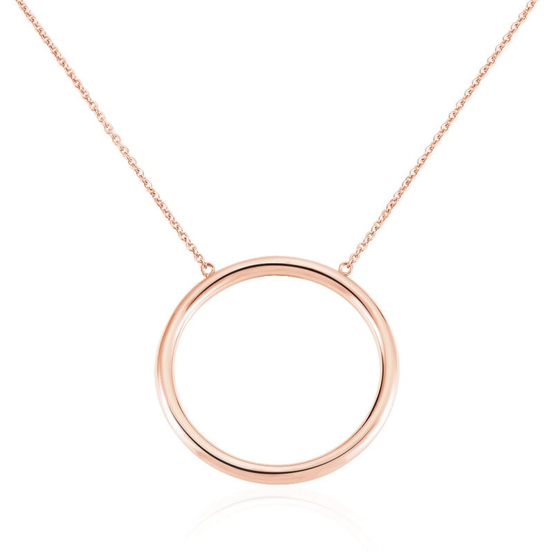 NORA Damen Collier Edelstahl rosevergoldet Kreis - Halsketten Damen | OROVIVO