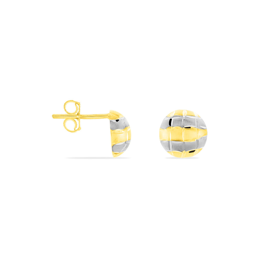 TAKKA Damen Ohrstecker Gold Bicolor 375 (9 Karat) Halbkugel - Ohrstecker Damen | OROVIVO
