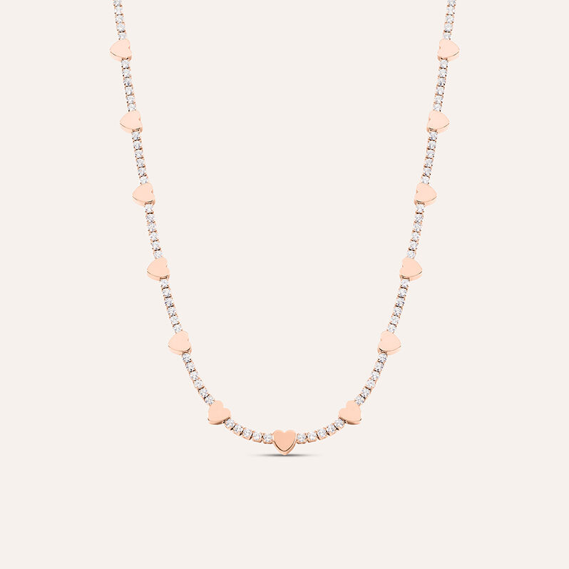 Collana Romantic Shine Ottone Rosa Cristallo - Spannringe Damen | OROVIVO