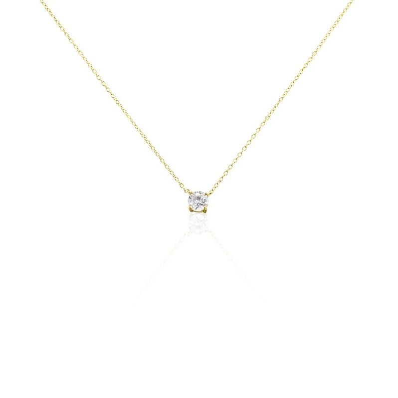 RUMYANA Damen Collier Silber vergoldet 925 Zirkonia Weiß 1,35 ct B 1,15 mm - Halsketten Damen | OROVIVO